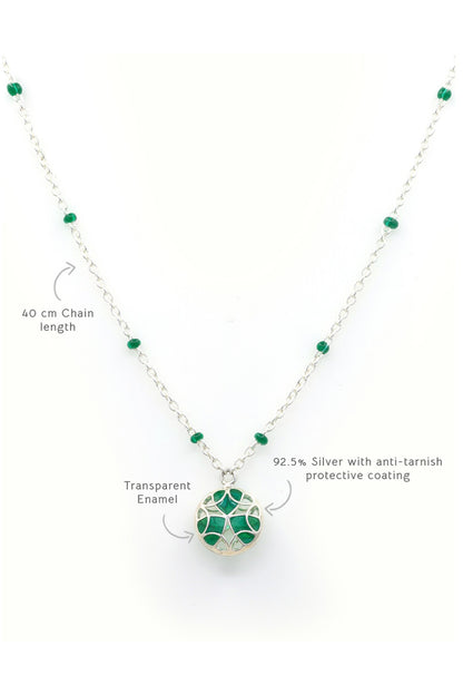 Floral Ball Charm Pendant Necklace 