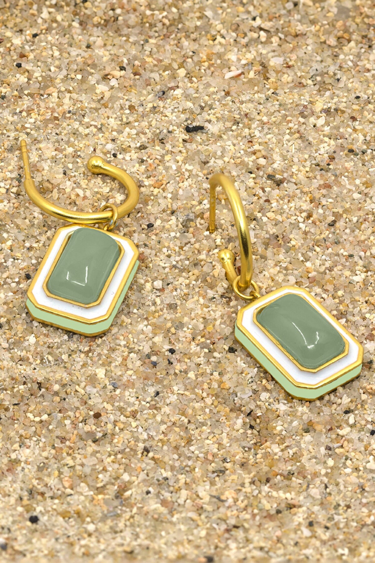 Geometric Gold Plated Earrings 