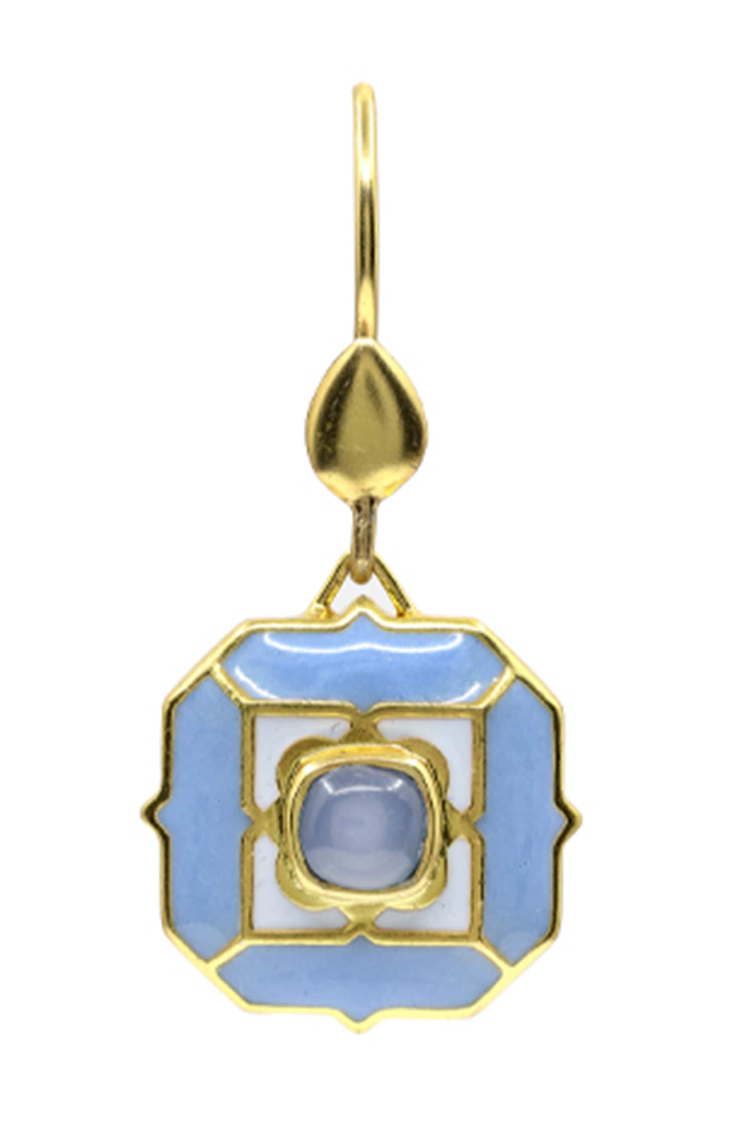 Blue Calcedony Stone Danglers 