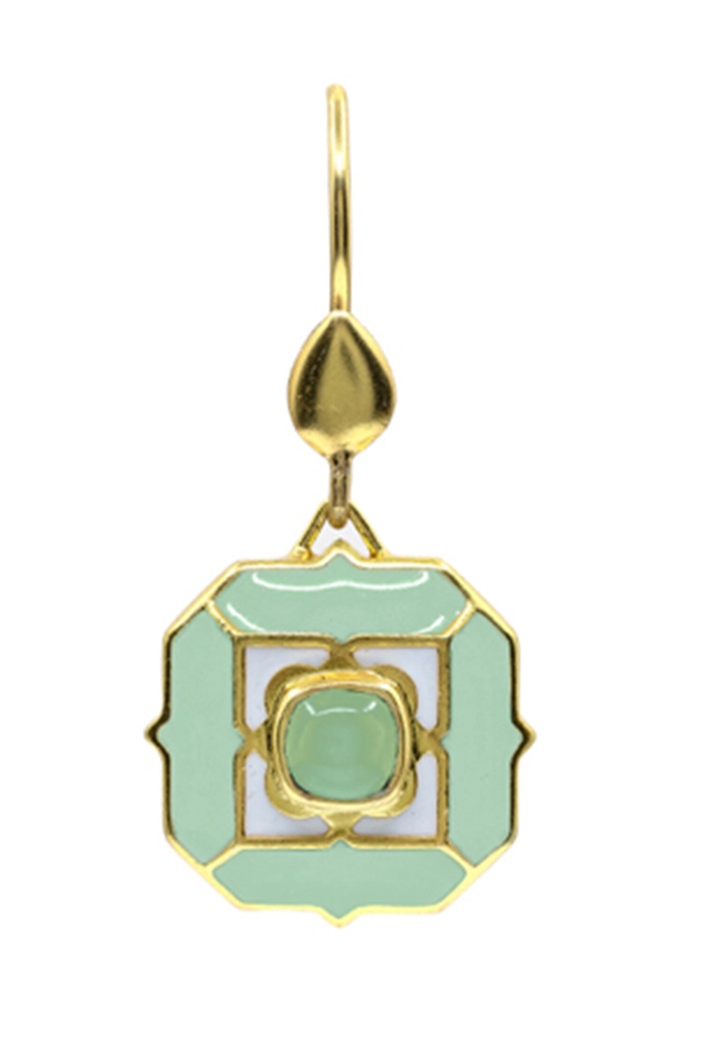 Sea Breeze Green Calcedony Earrings 