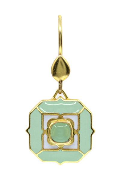 Sea Breeze Green Calcedony Earrings 