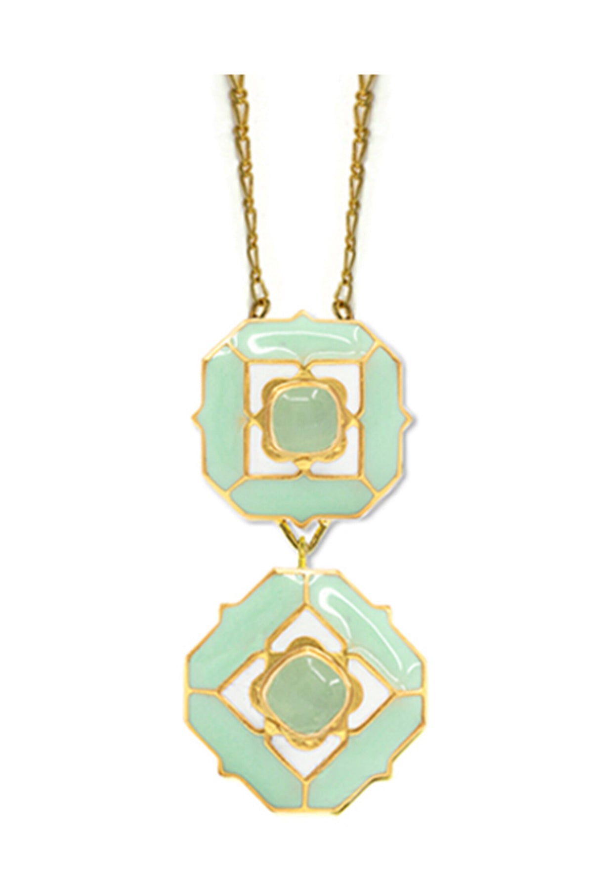 Green Calcedony Pendant Necklace 