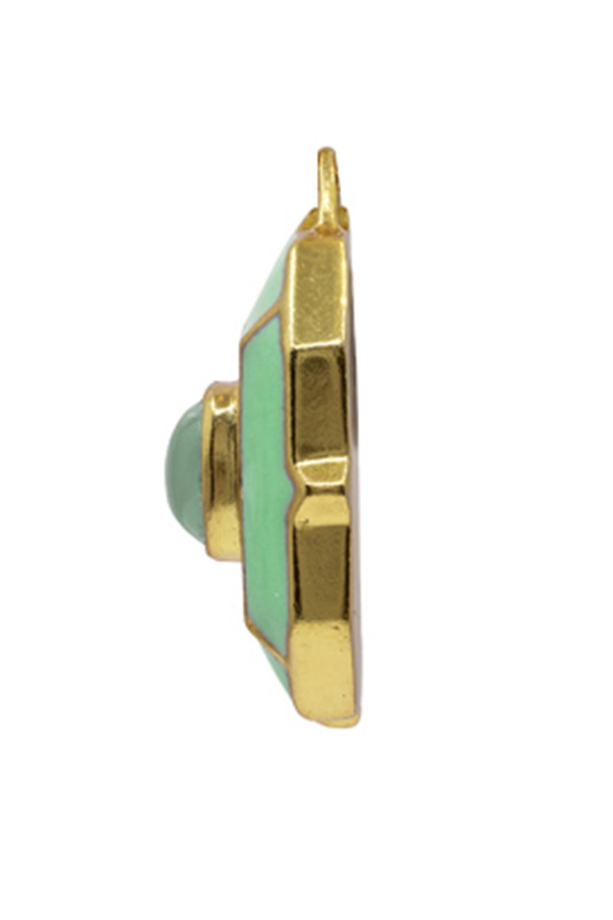 Geometric Green Calcedony Pendant Necklace 