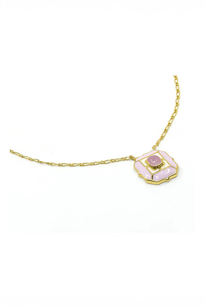 Rose Quartz Stone Pendant Necklace 