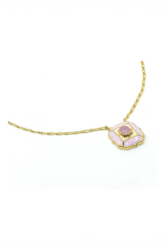 Rose Quartz Stone Pendant Necklace 
