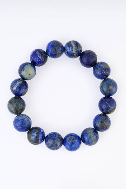 Round Lapis Lazuli Gemstone Bracelet 