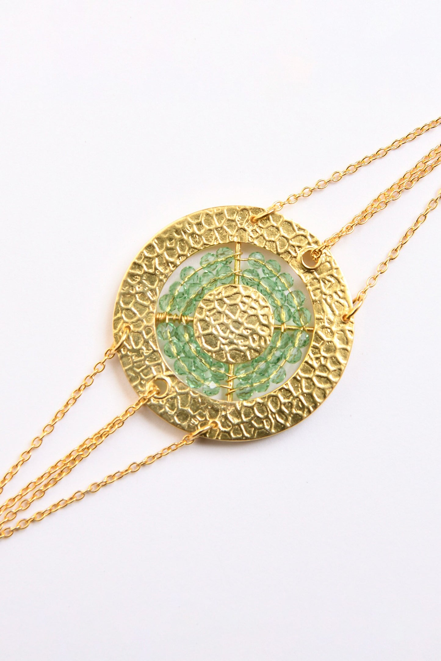 Gold Beaded Round Chain Bracelet 