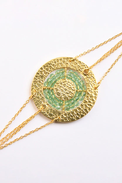 Gold Beaded Round Chain Bracelet 