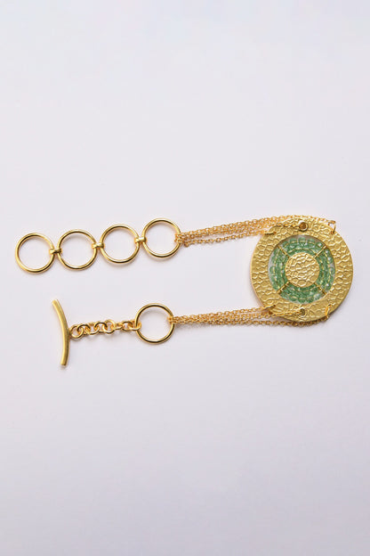 Gold Beaded Round Chain Bracelet 