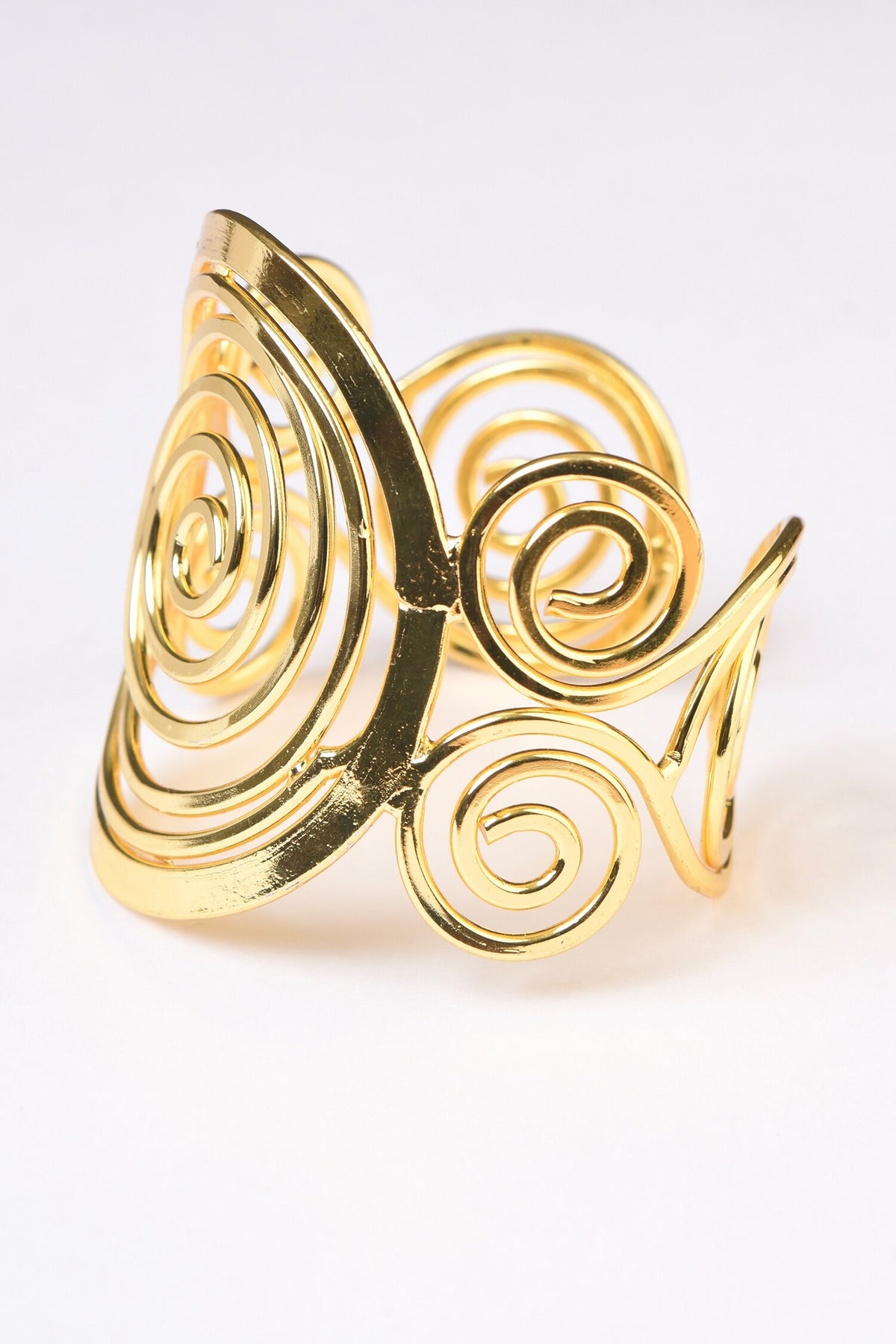 Fibonacci Spiral Gold Hand Cuff 