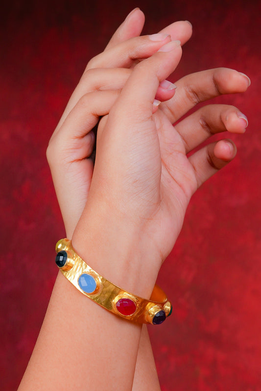 Multi Color Stone Cuff 