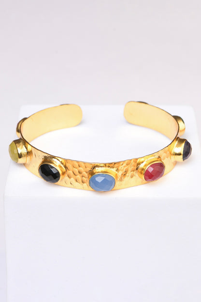 Multi Color Stone Cuff 