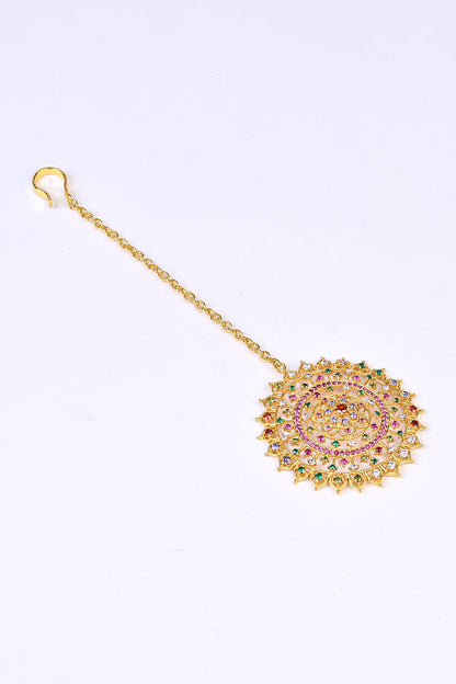 Gold Stone Embellished Maangtikka 