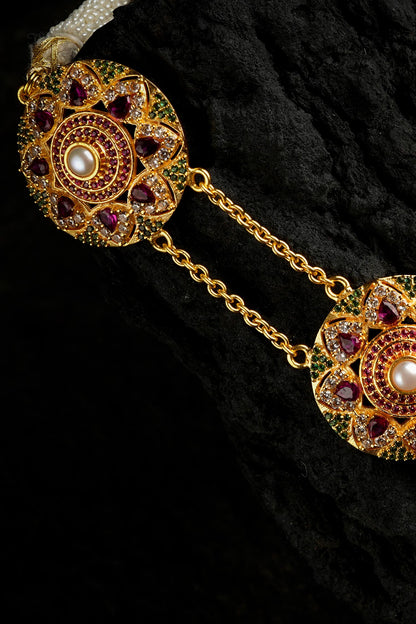Floral Stone Gold Choker 