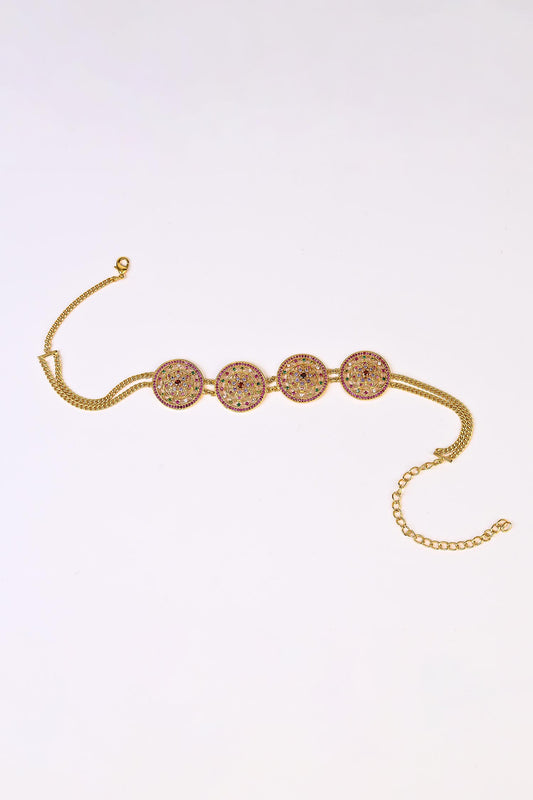 Gold Stone Embellished Choker 