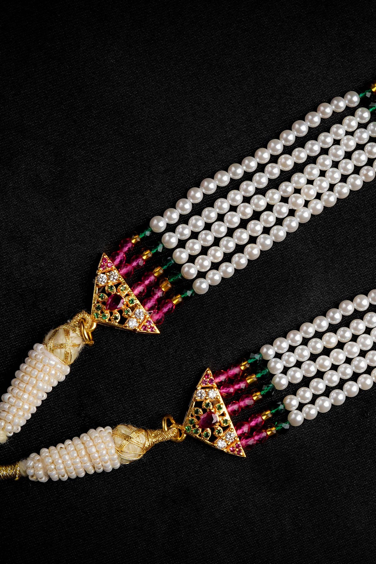 Gold Plated Multicolor Stone Long Necklace 
