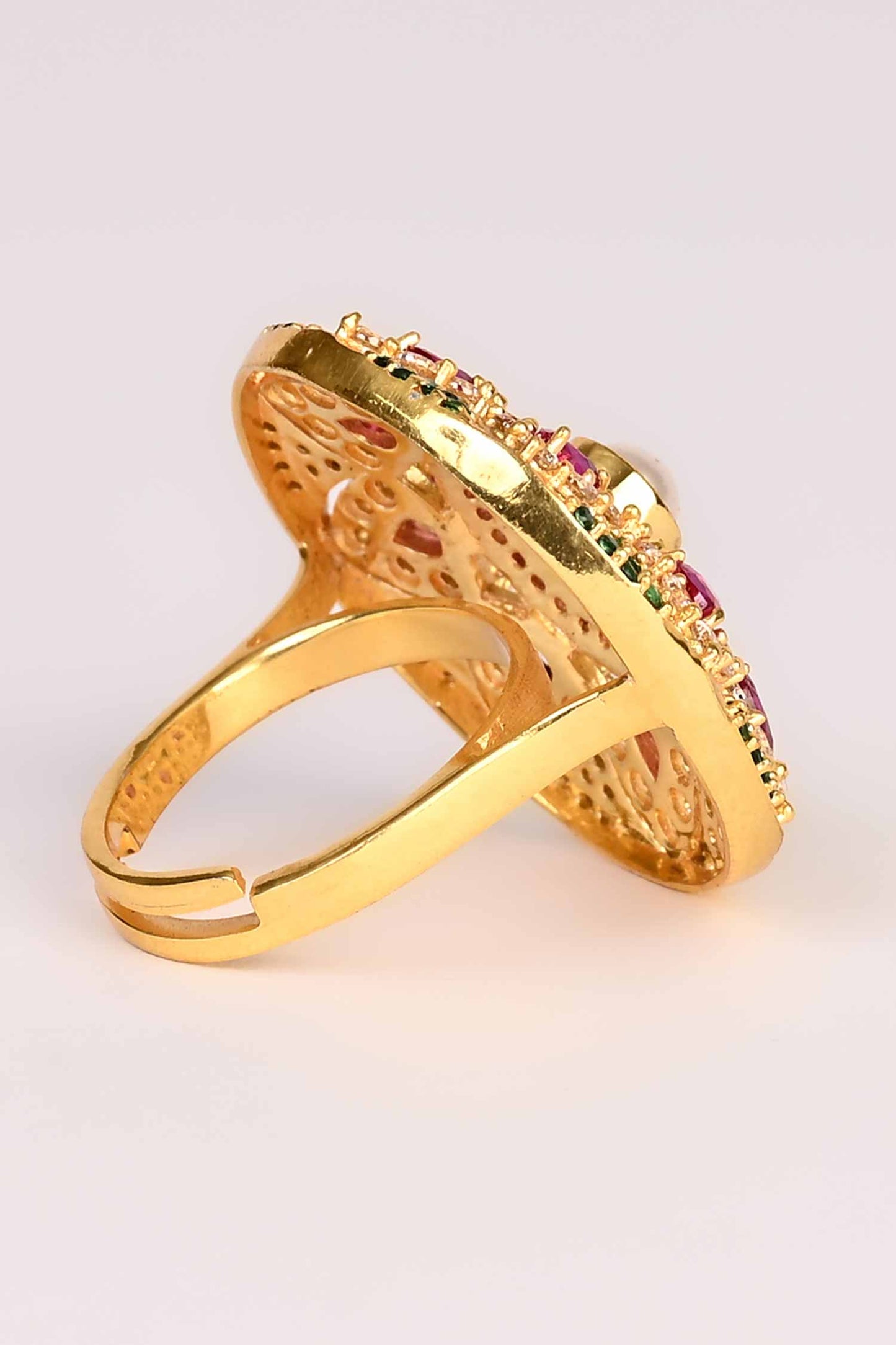 Gold Plated Multicolour Stone Ring 