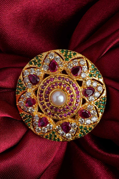 Gold Plated Multicolour Stone Ring 