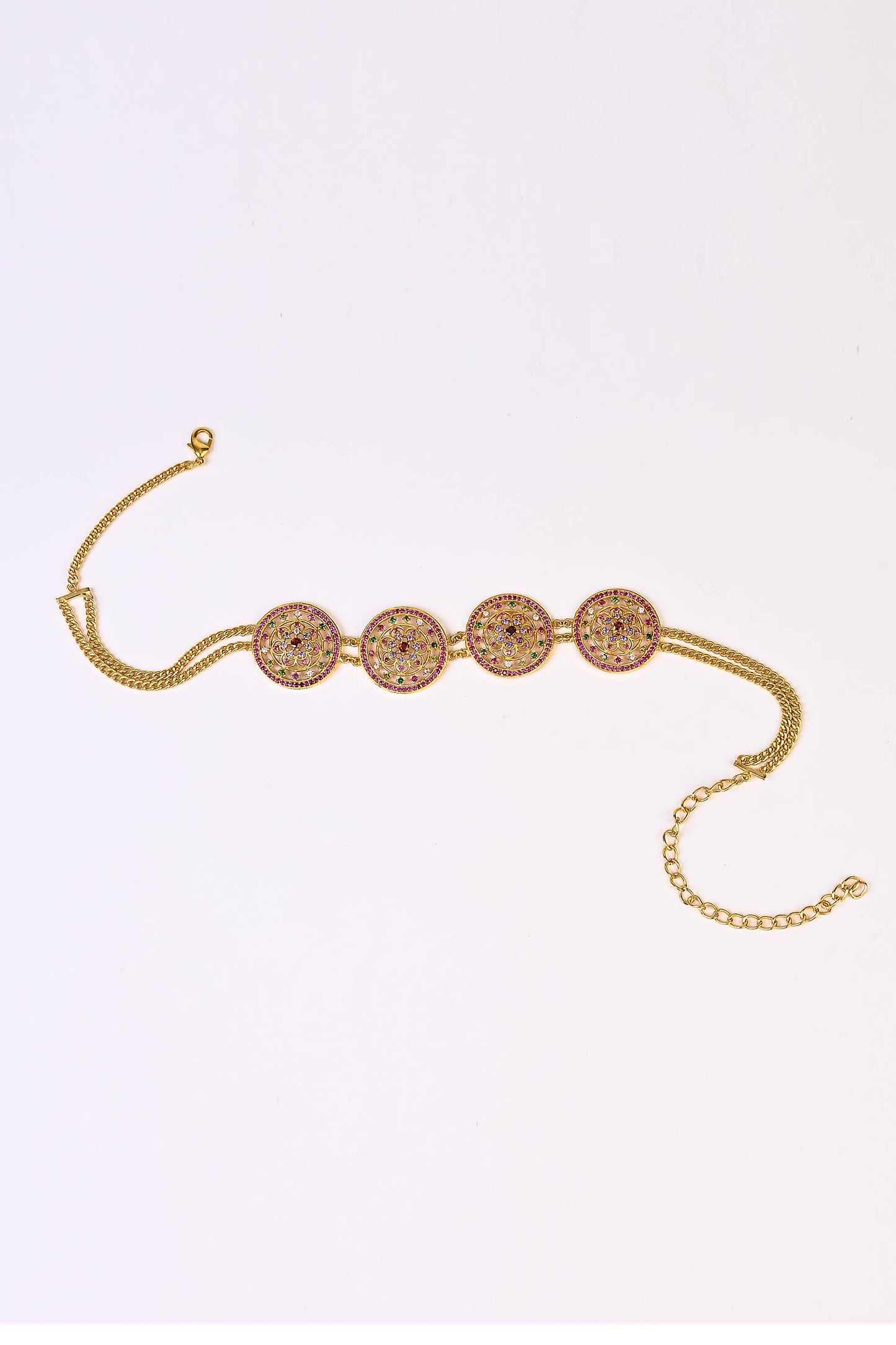 Gold Stone Embellished Choker Set 