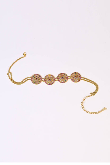 Gold Stone Embellished Choker Set 