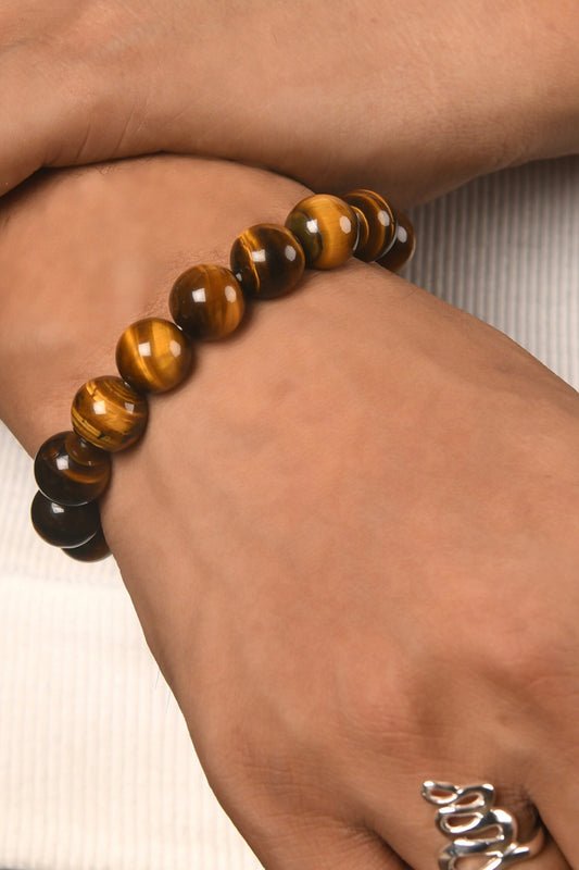 Brown Tigers Eye Bead Bracelet 