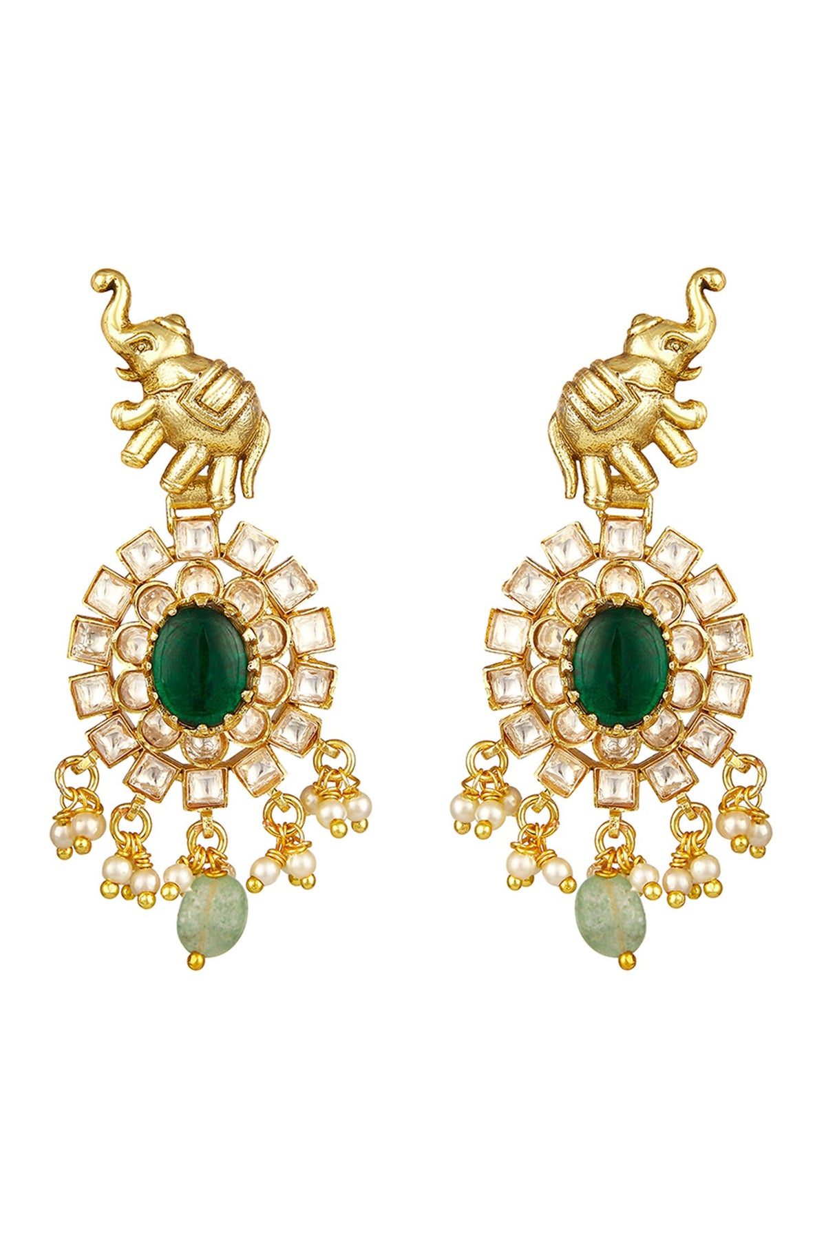 Floral Moissanite Kundan Necklace Set 