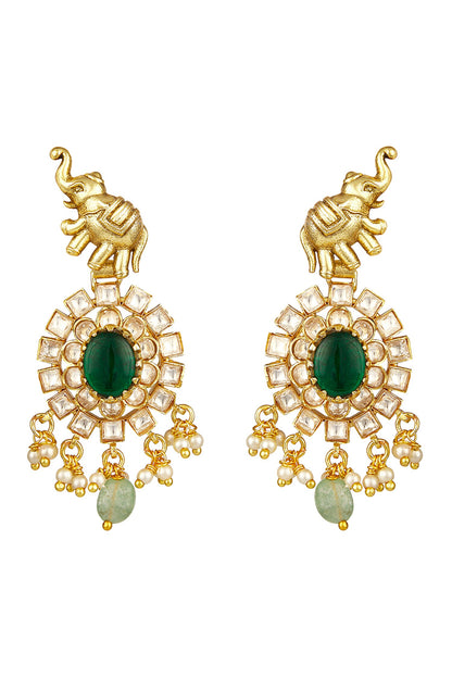 Floral Moissanite Kundan Necklace Set 