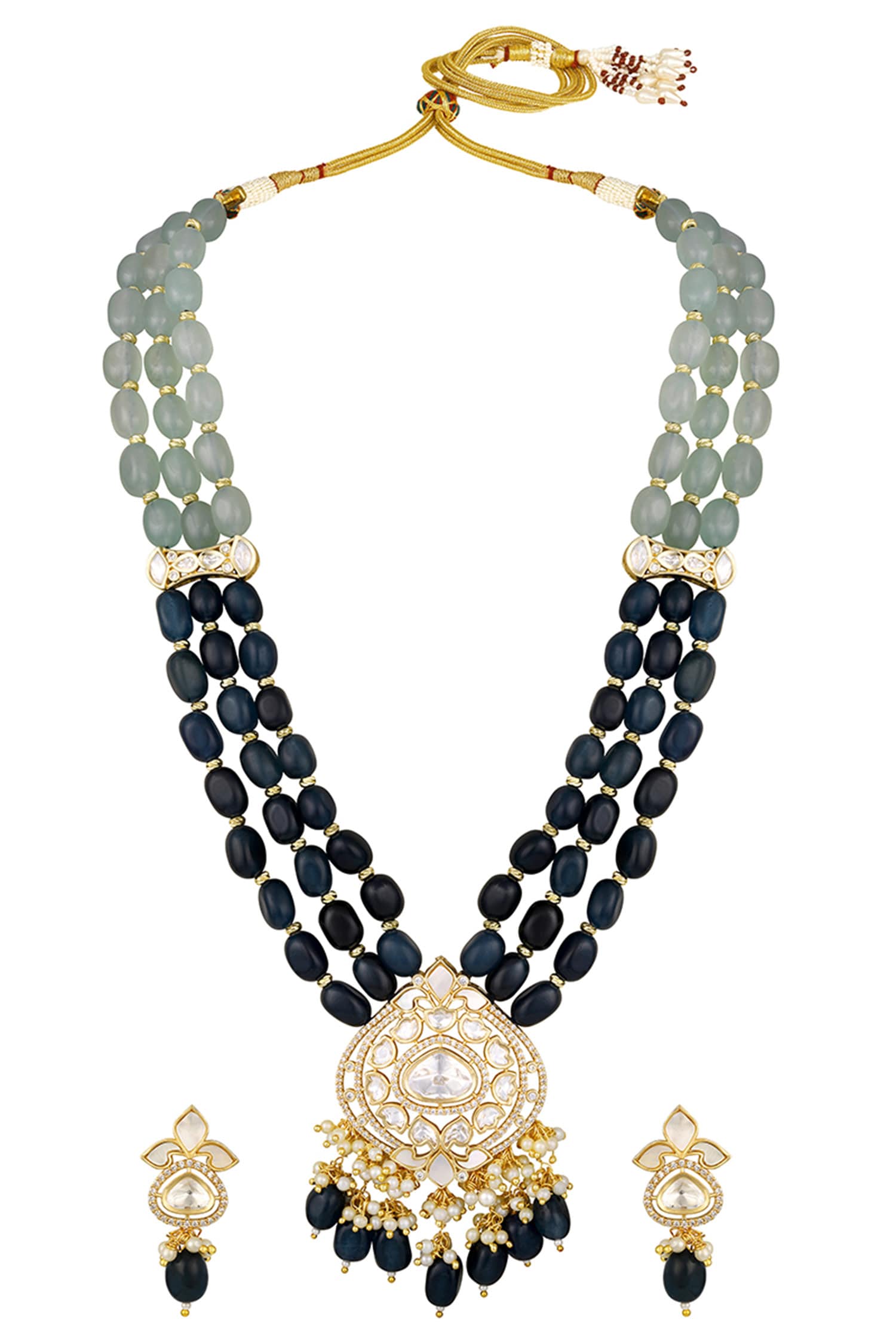 Designer Moissanite Kundan Necklace Set 