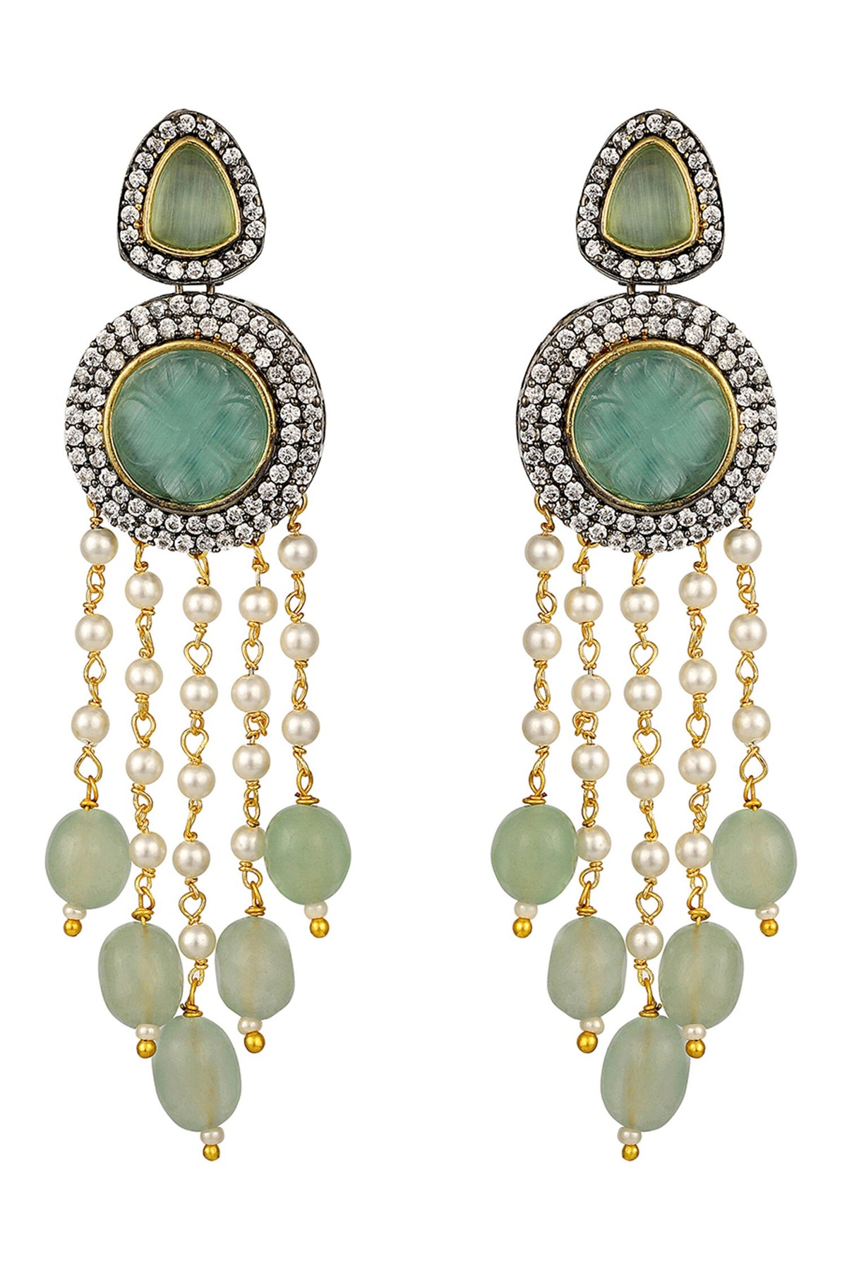 Floral Drop Motif Necklace Set 