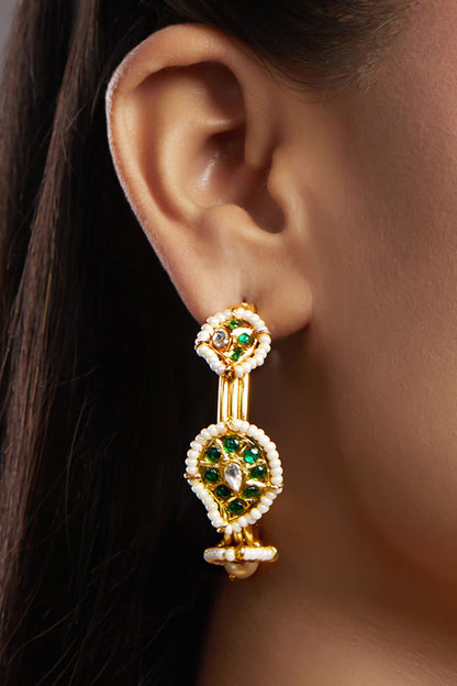 Moissanite Kundan Polki Bloom Hoops 