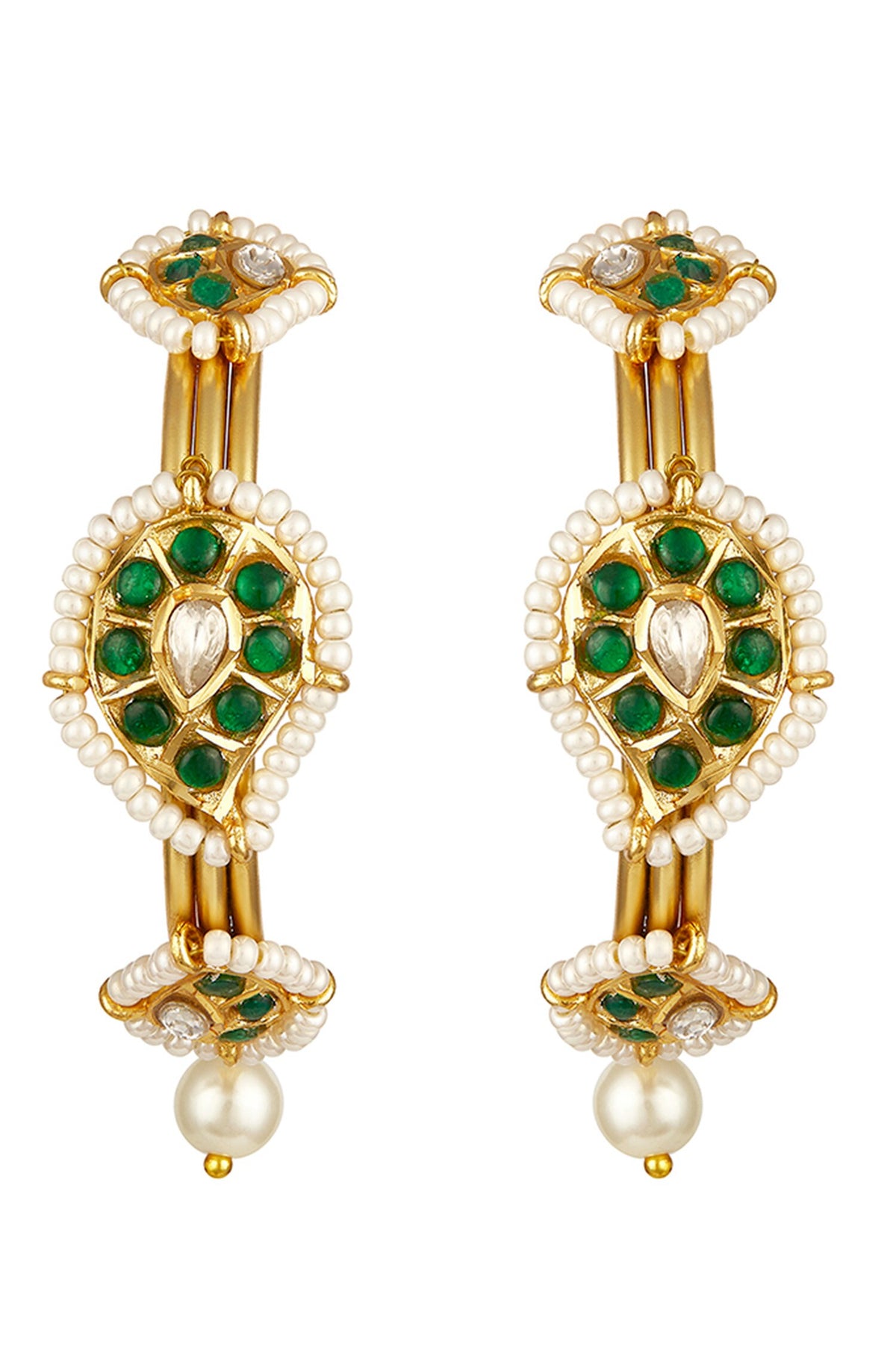 Moissanite Kundan Polki Bloom Hoops 
