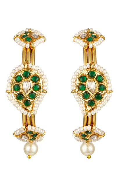 Moissanite Kundan Polki Bloom Hoops 