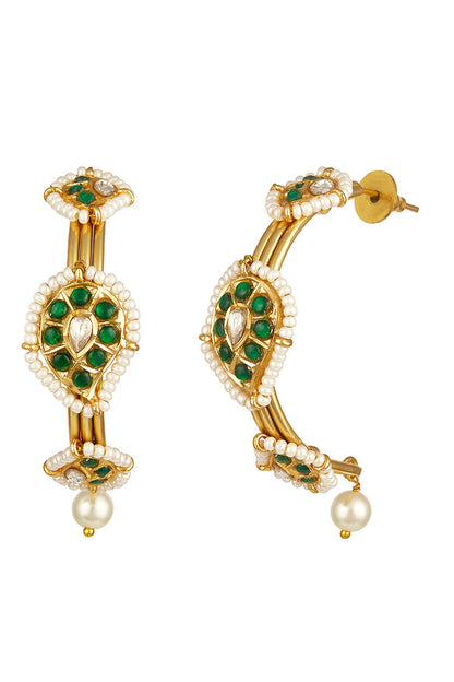 Moissanite Kundan Polki Bloom Hoops 