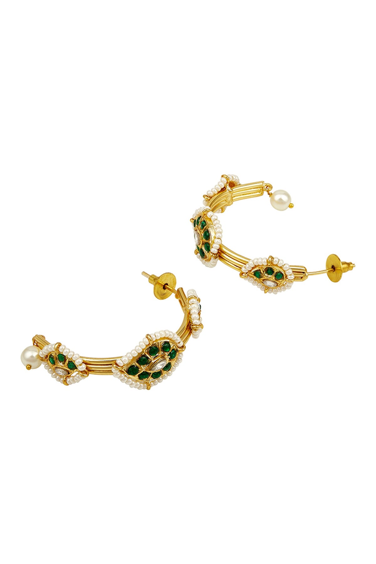 Moissanite Kundan Polki Bloom Hoops 
