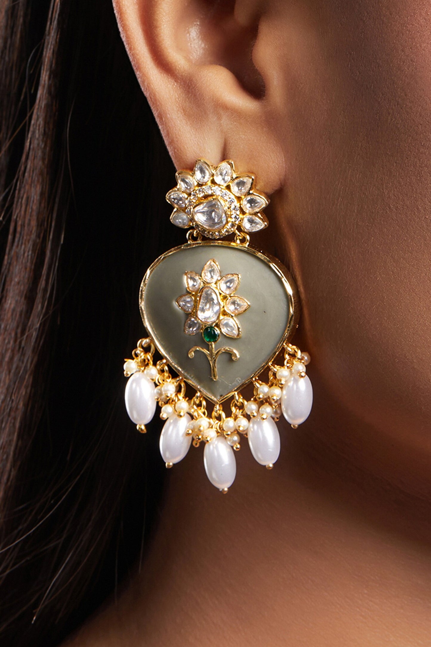 Micron Gold Plated Bahar Drop Earrings 