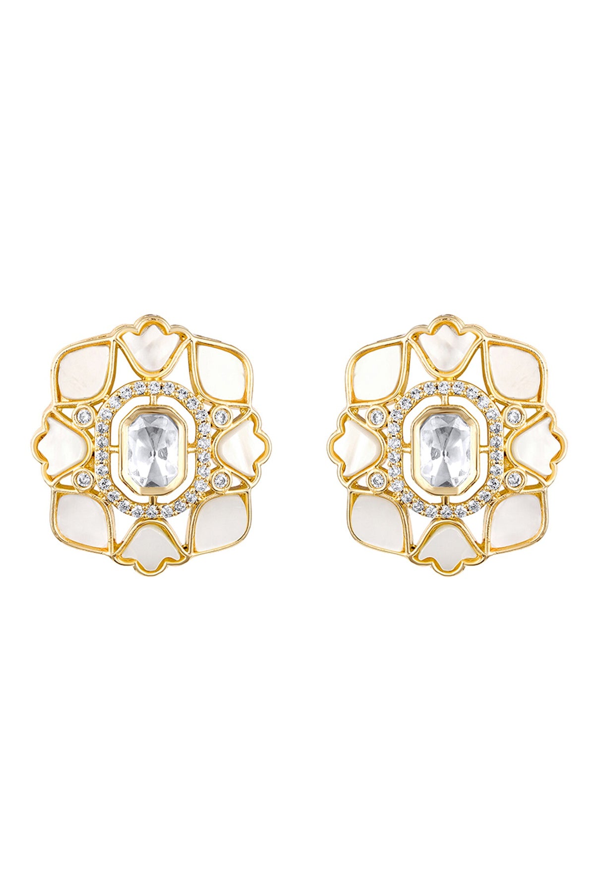 Florin Moissanite Kundan Polki Necklace Set 