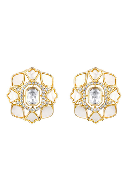 Florin Moissanite Kundan Polki Necklace Set 
