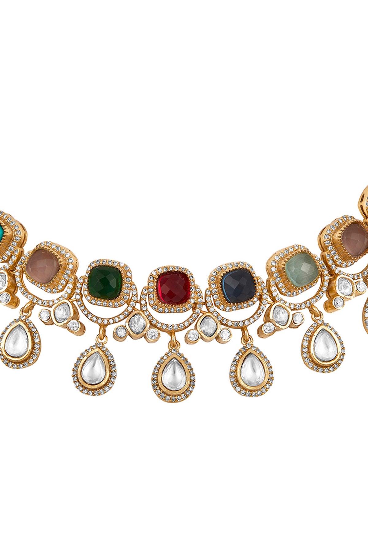 Multi Color Navratna Onyx Choker Set 
