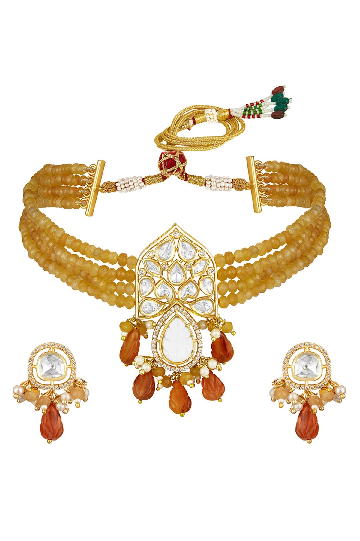 Micron Gold Plated Choker Necklace Set 