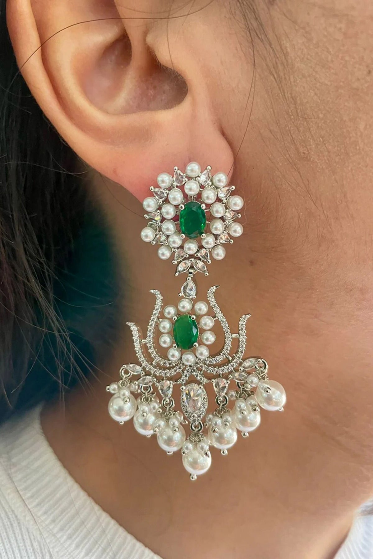 Emerald & Faux Diamond Choker Set 