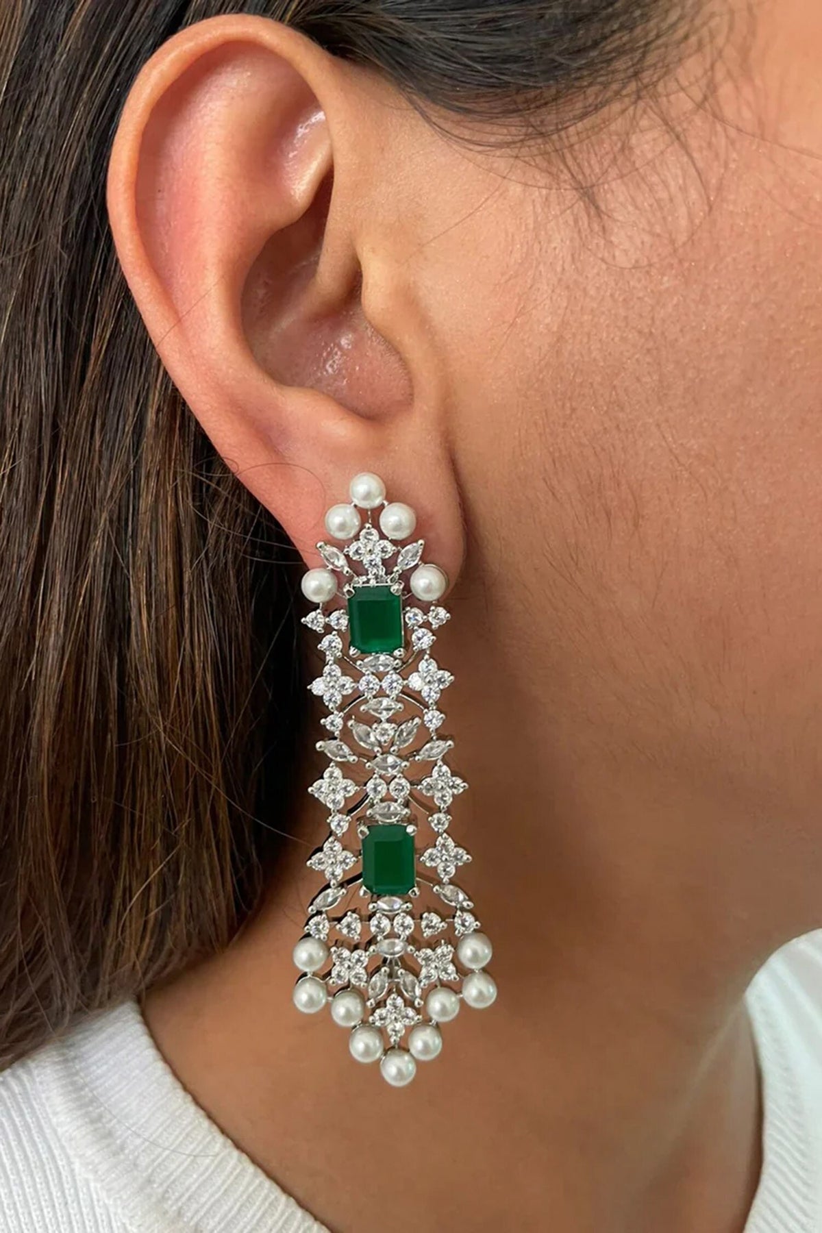 Emerald & Faux Diamond Choker Set 