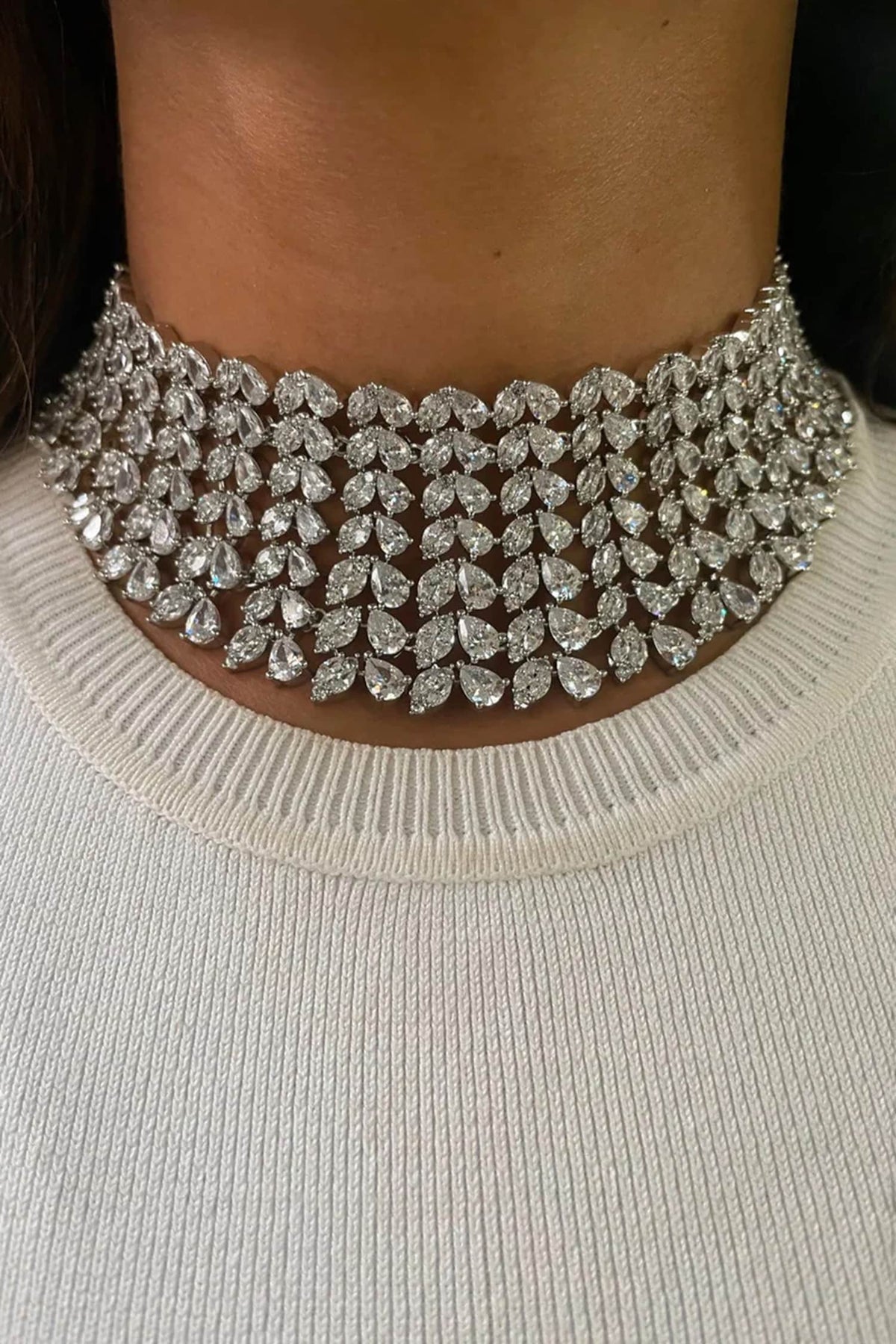 Faux Diamond Choker Set 