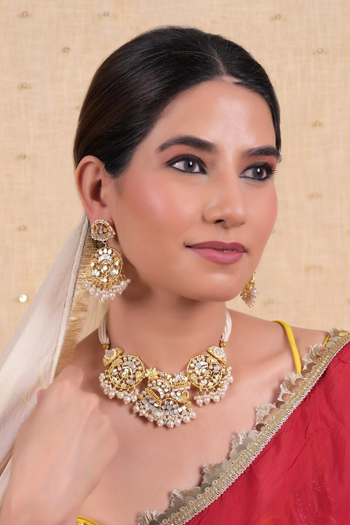 Gold Plated Kundan Choker Set 