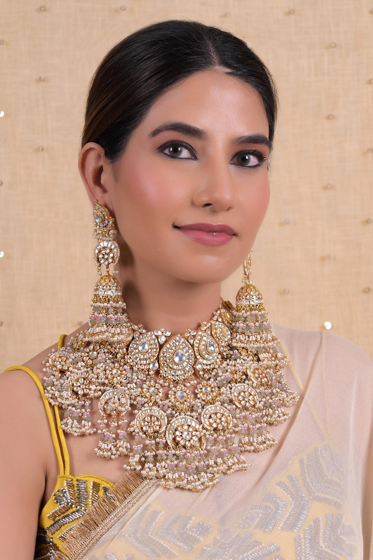 Kundan Embellished Choker & Earring Set 
