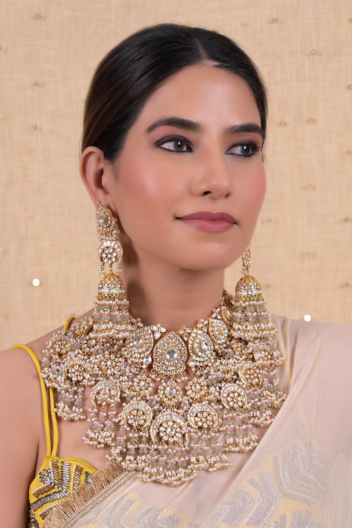 Kundan Embellished Choker & Earring Set 