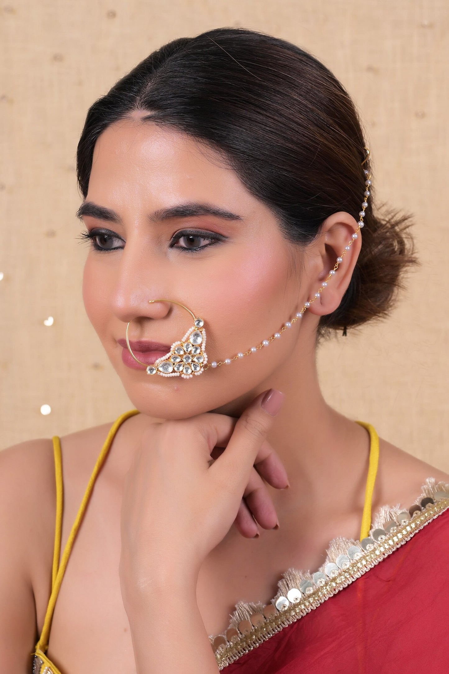 Kundan Embellished Nose Ring 