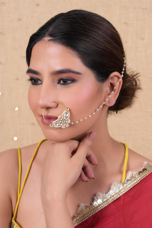 Kundan Embellished Nose Ring 