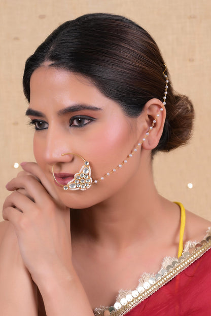Kundan Embellished Nose Ring 