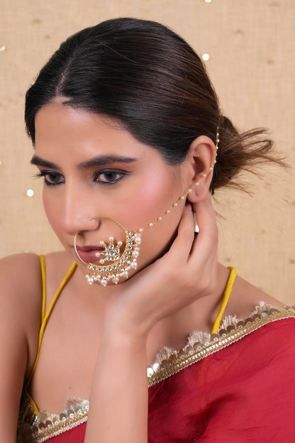 Kundan Cutwork Nose Ring 