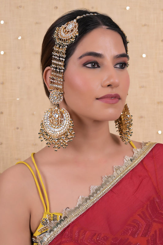 Kundan Embellished Chand Noor Chandbalis 